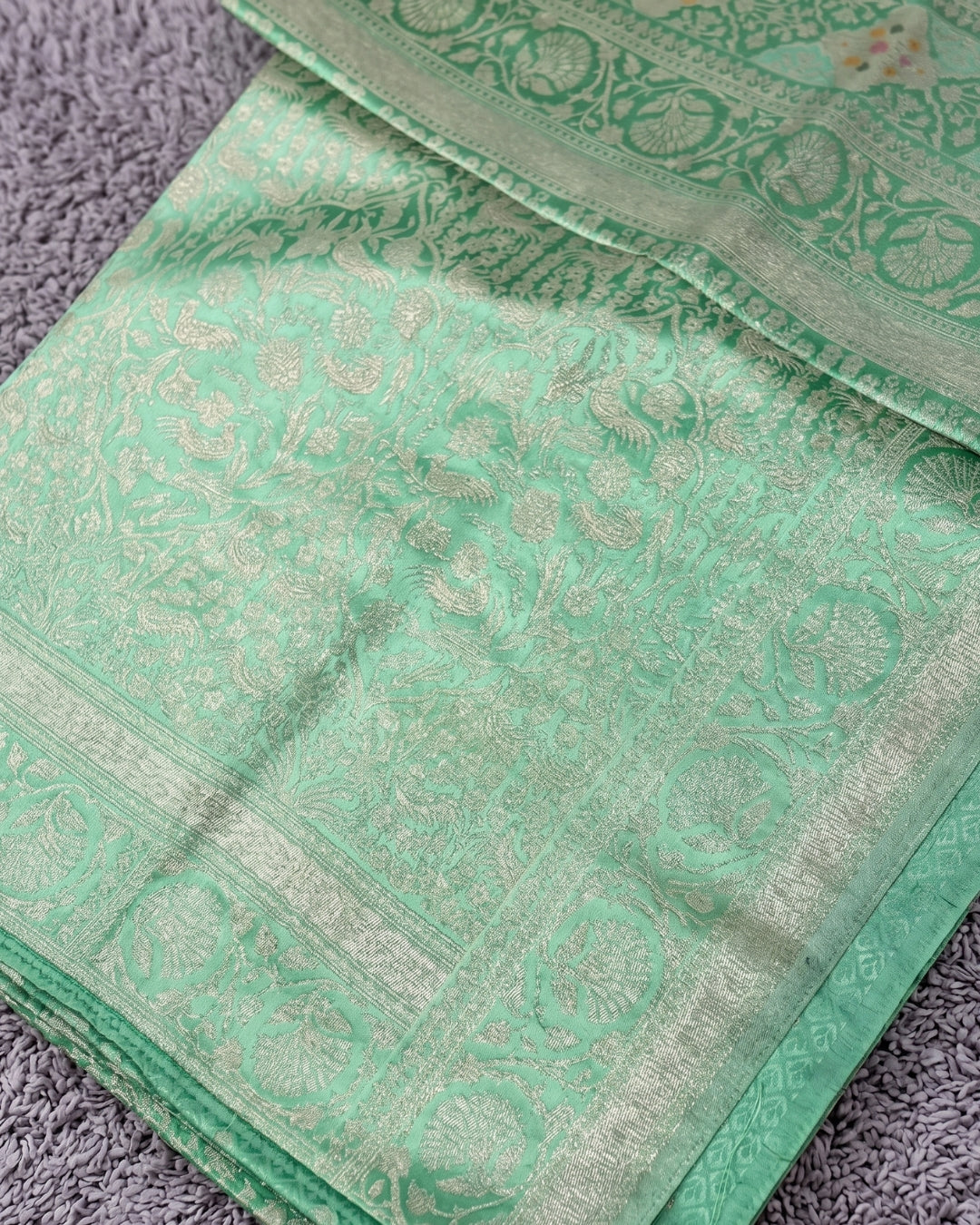 Avira - Mint Green Banarasi Silk Saree