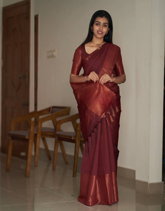 Urvisha Red Soft Silk Saree