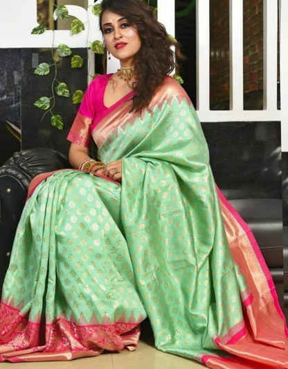 Pooja Green Kanchipuram Silk Saree