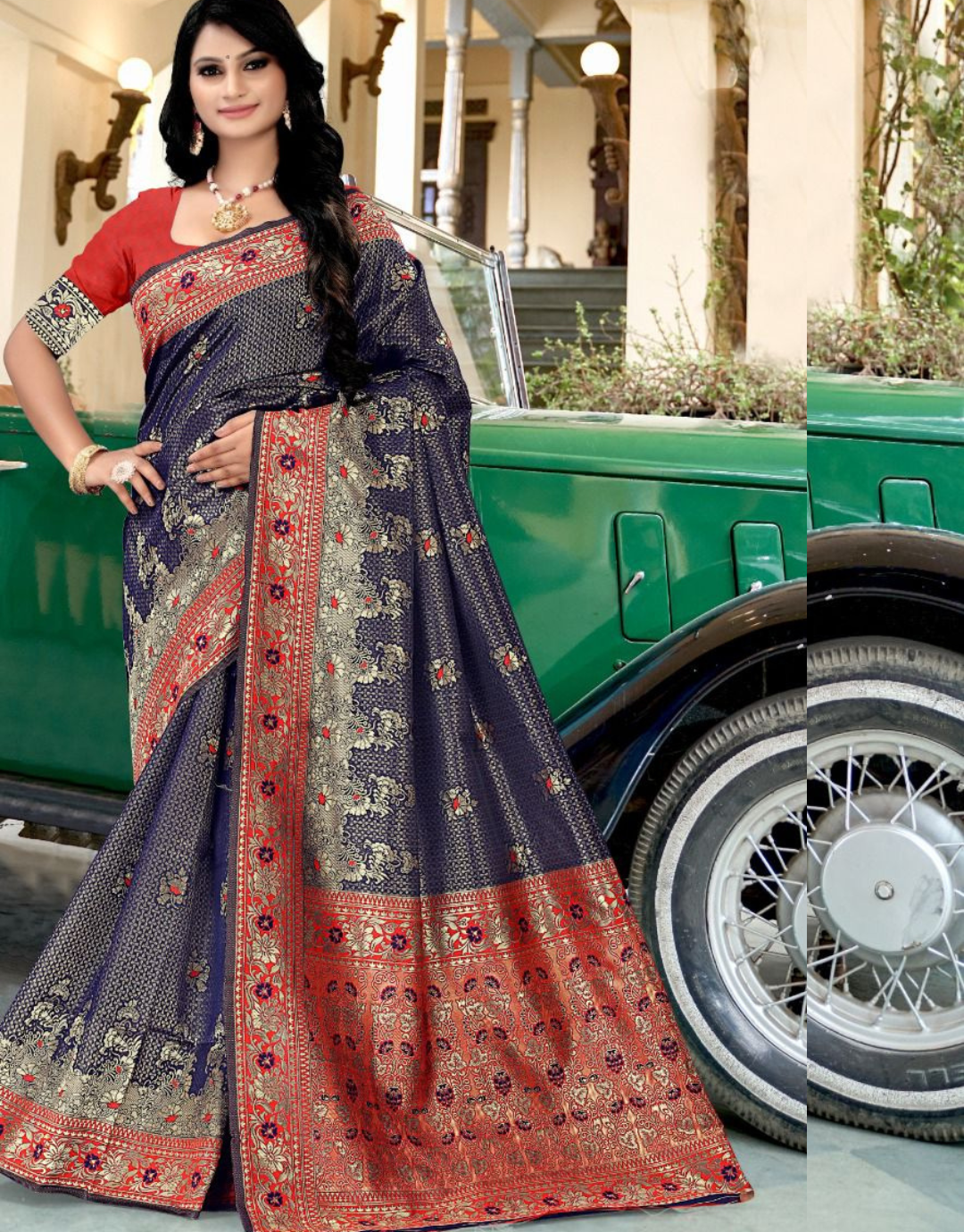 Himanshi Navy Blue Soft Silk Saree