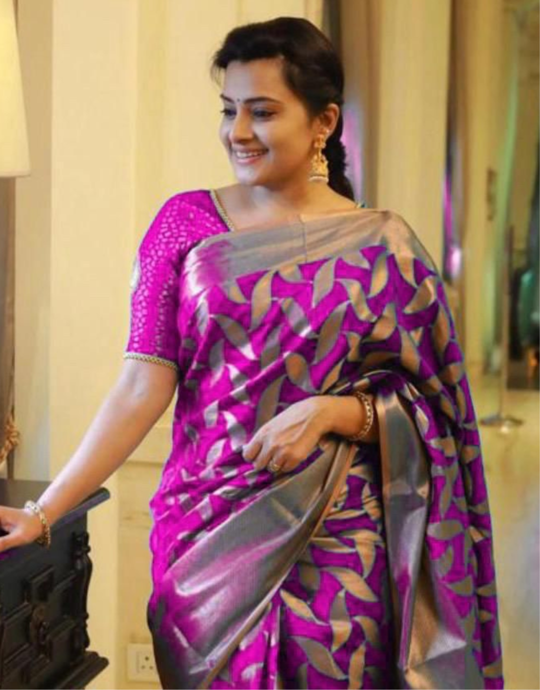 Seema Purple Banarasi Saree