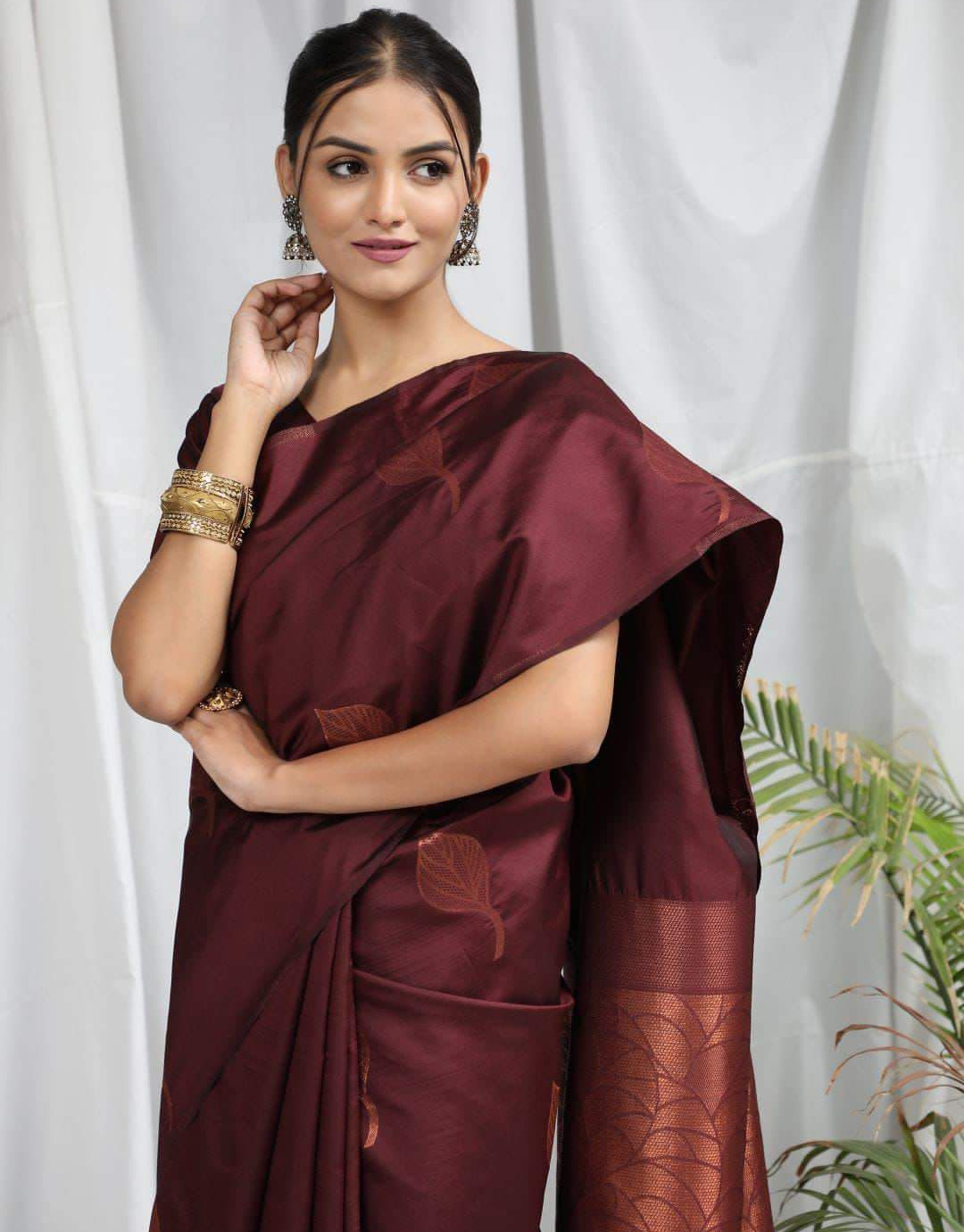 Alisha Maroon Soft Silk Saree