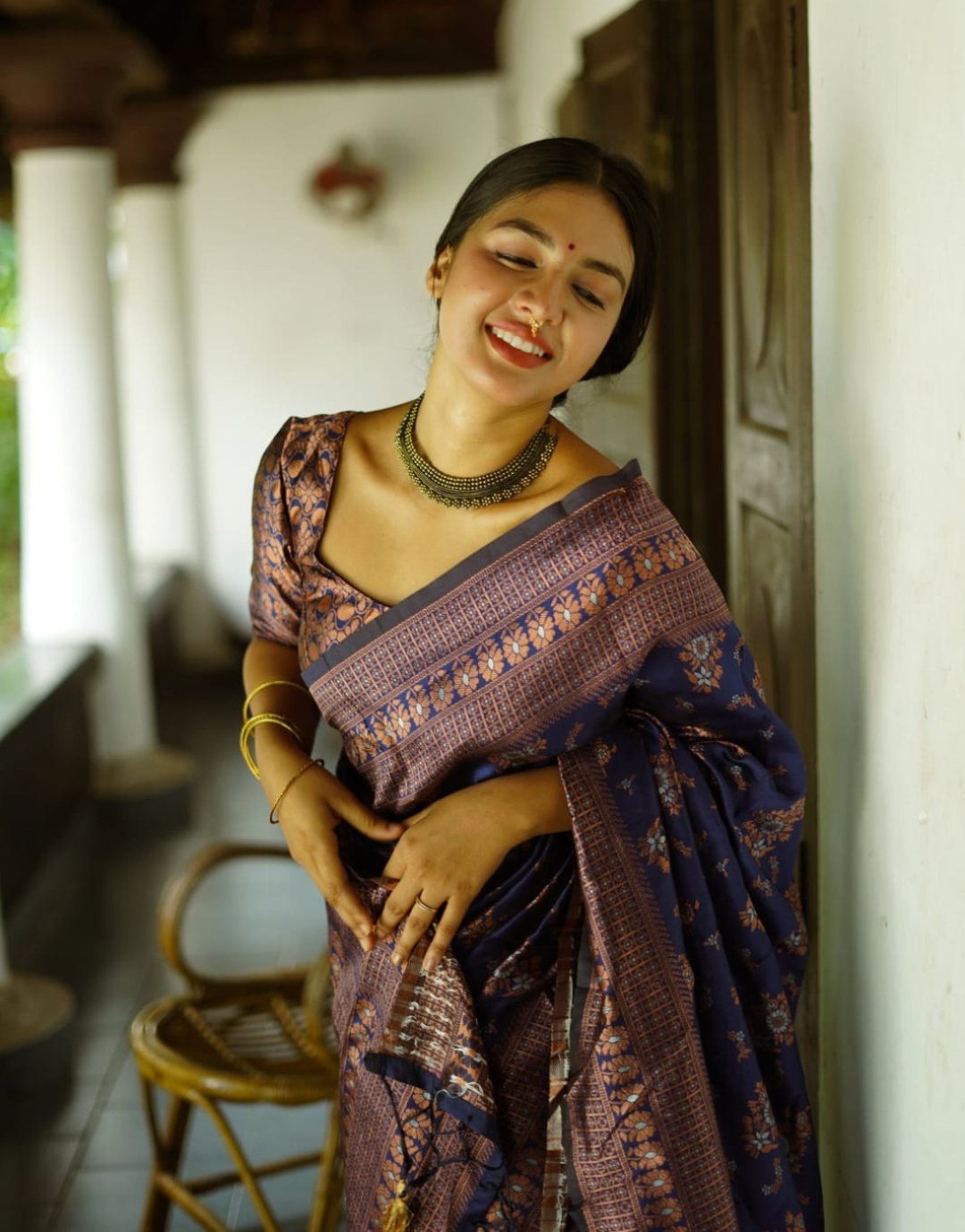 Neela NavyBlue Soft Silk Saree