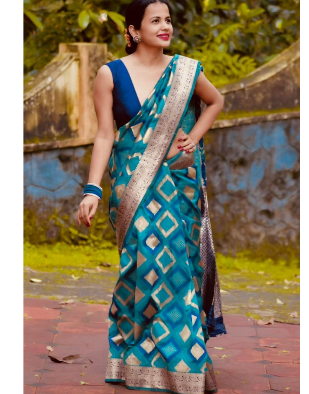 Zeel Blue Banarasi Soft Silk Saree