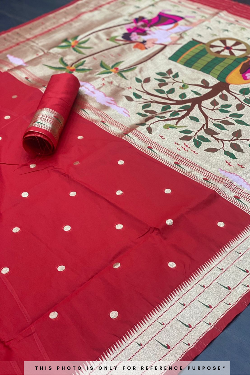 Kaveri Red Woven Paithani Silk Saree