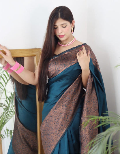 Shreya Nile Blue Soft Silk Saree