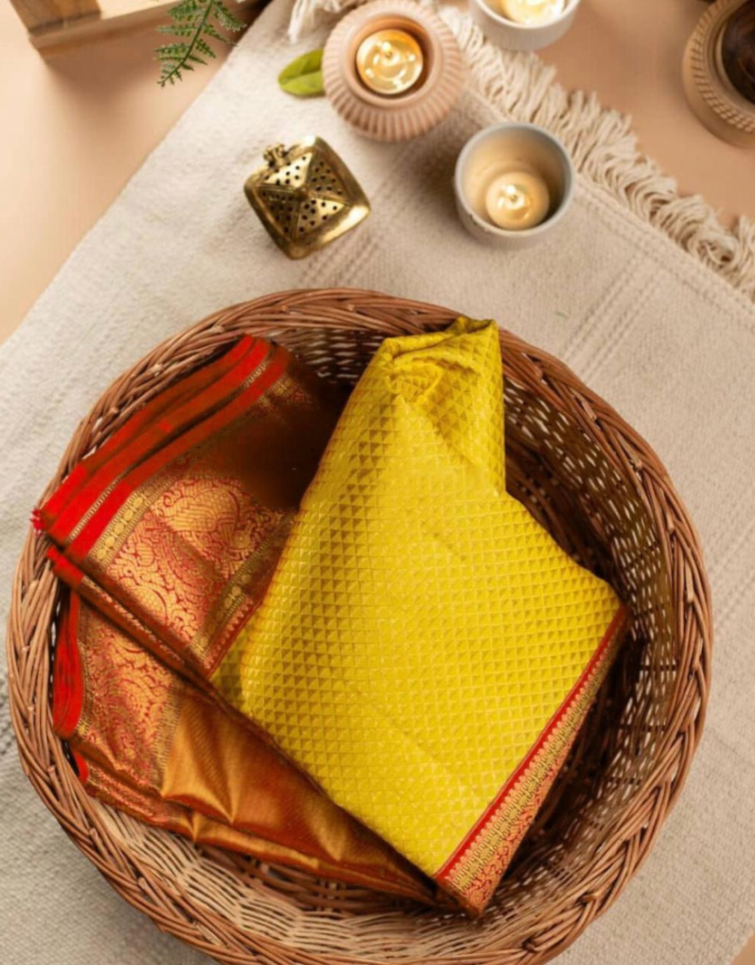 Mahira Yellow Kanchipuram saree