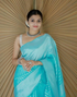 Chetna Sky Blue Lichi Silk Saree