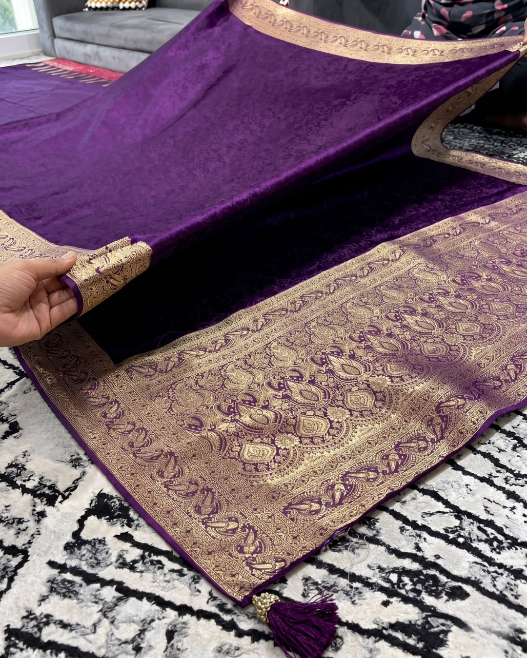 Arya - Royal Purple Banarasi Zari Saree