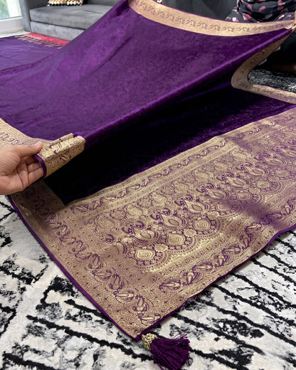 Arya - Royal Purple Banarasi Zari Saree