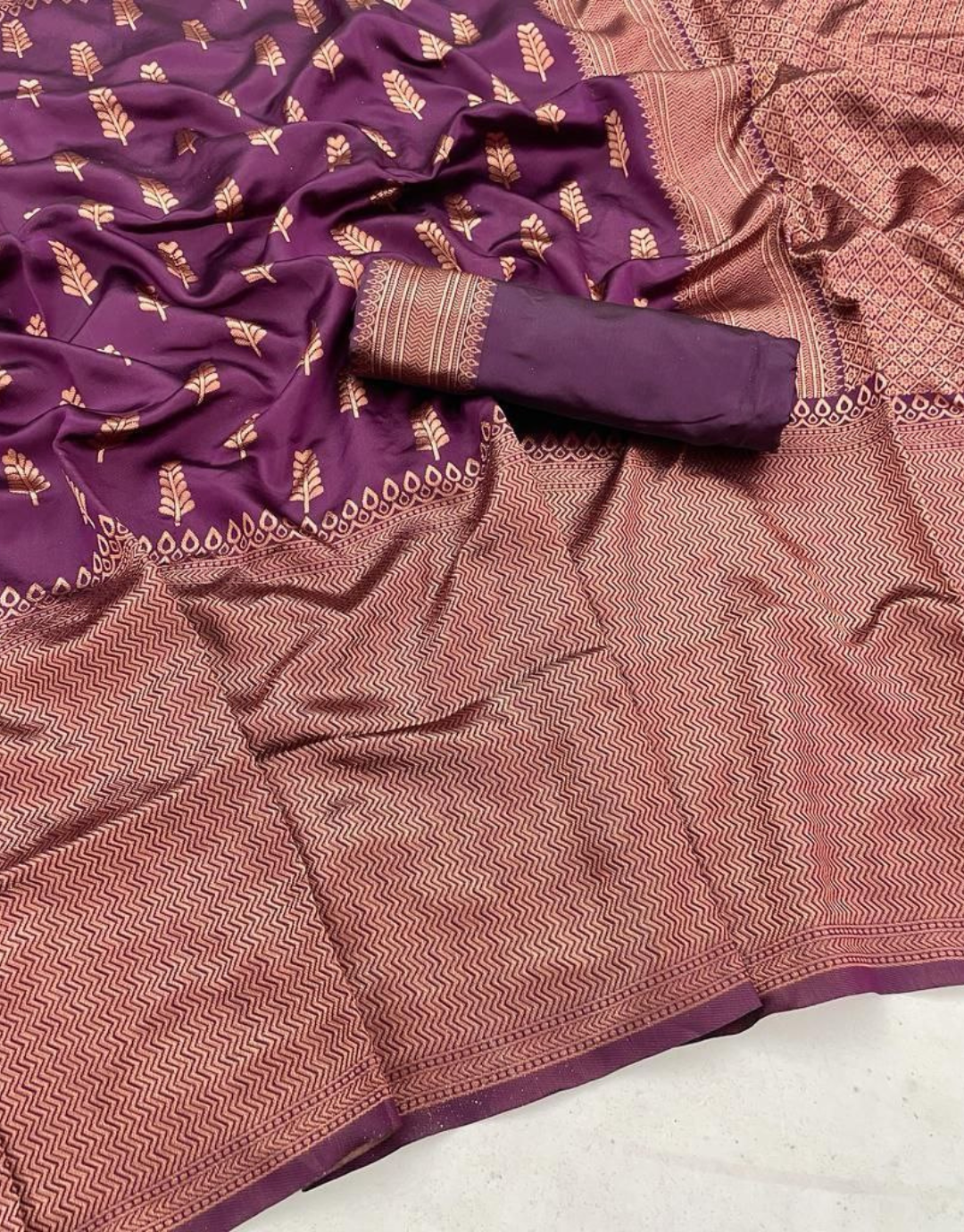 Fenny Wine Banarasi Saree