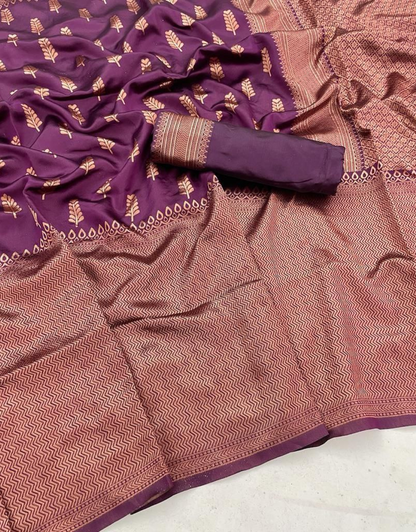 Fenny Wine Banarasi Saree