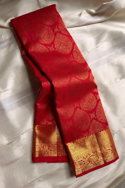 Scarlet Aura - Banarasi Silk Saree