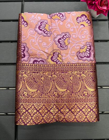 Sumanya Pink Soft Silk Saree