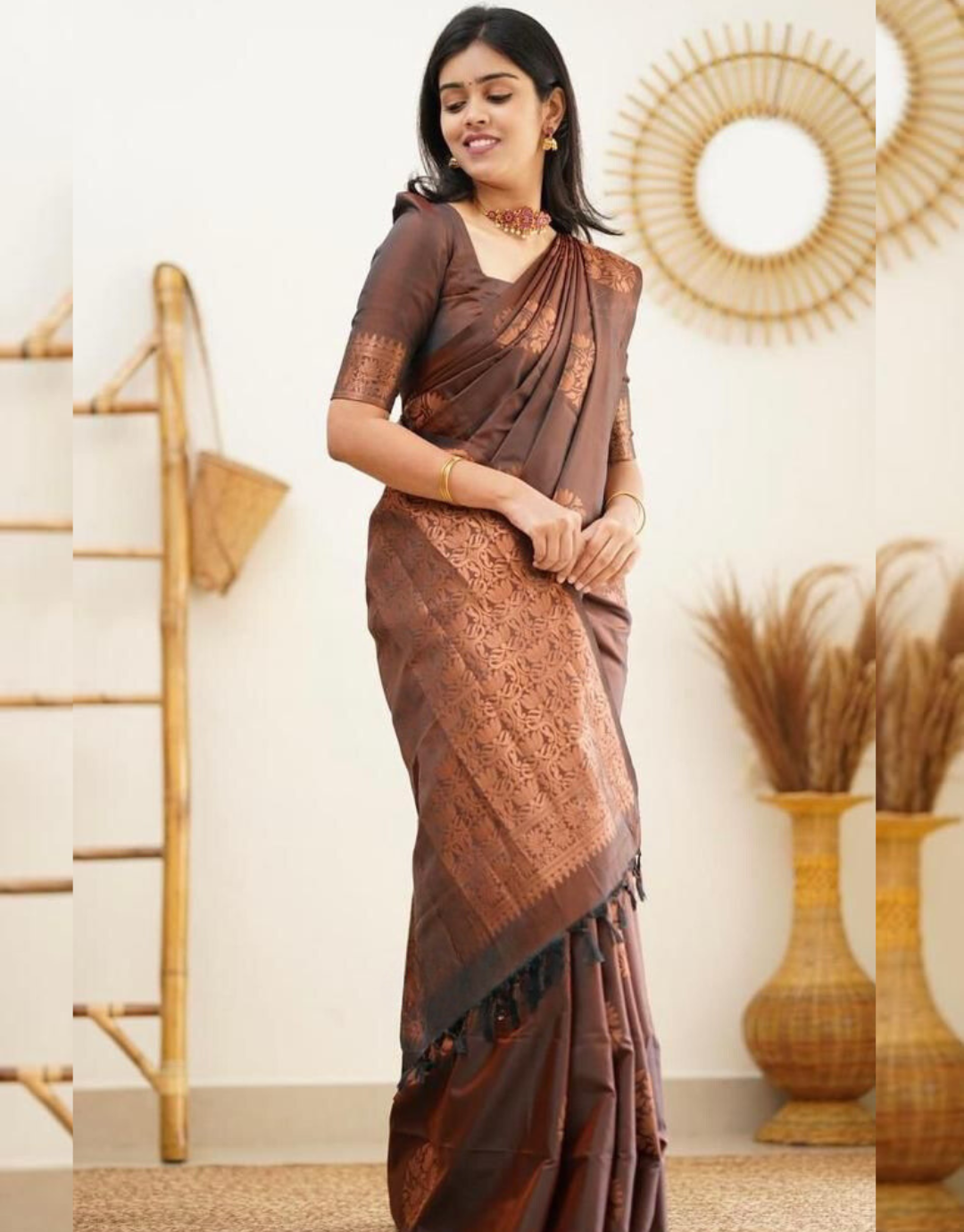 Nancy Brown Soft Silk Saree