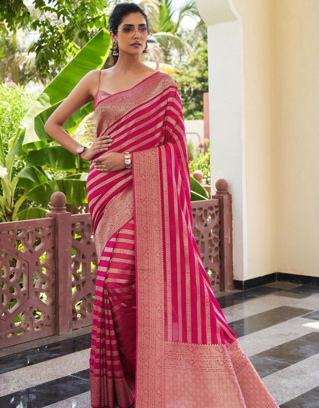 Zeel Pink Soft Silk Saree