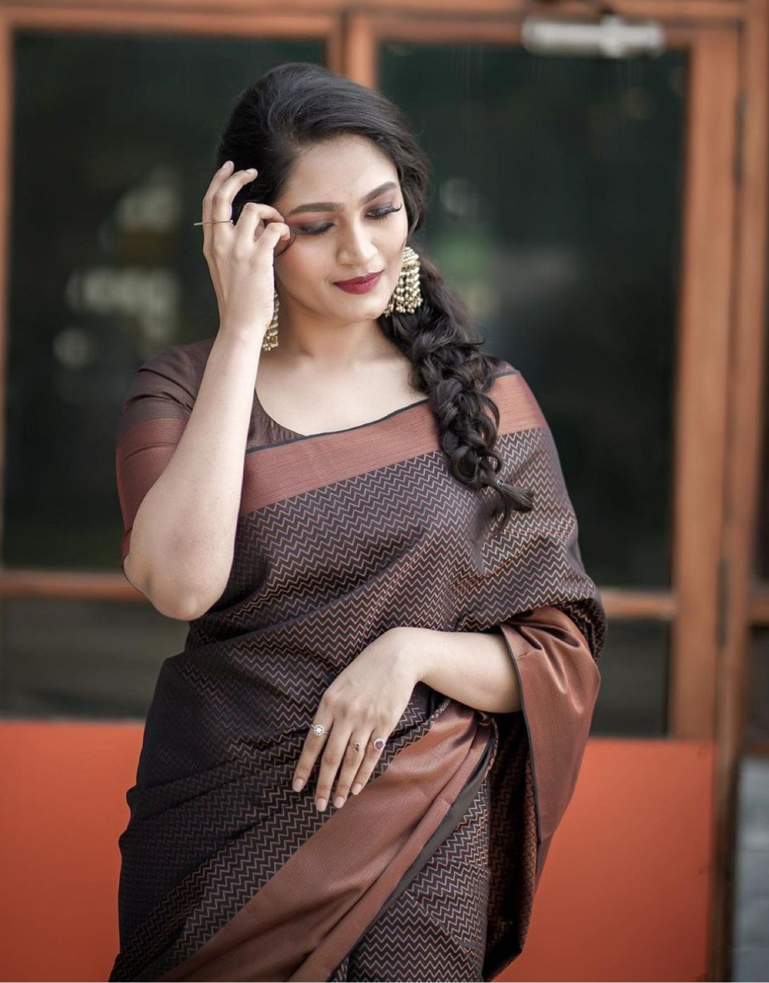 Sarswati Brown Kanchipuram saree