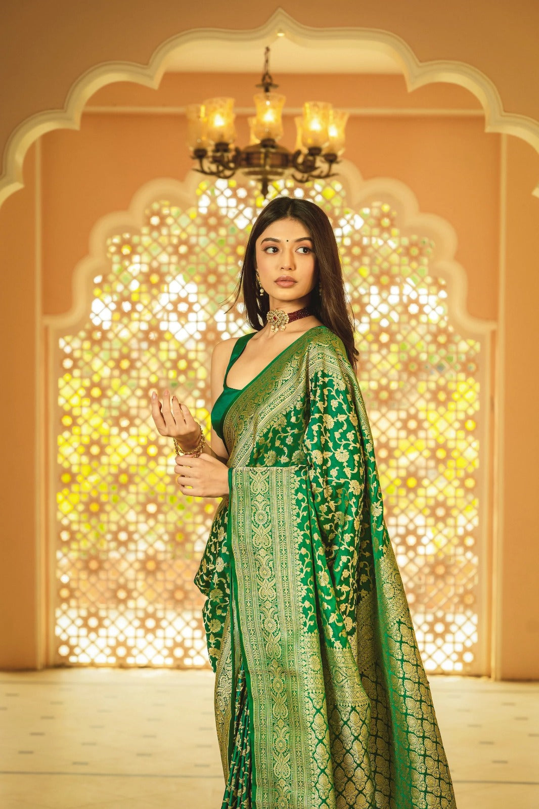 Dhara Green Banarasi Silk Saree