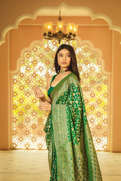 Dhara Green Banarasi Silk Saree