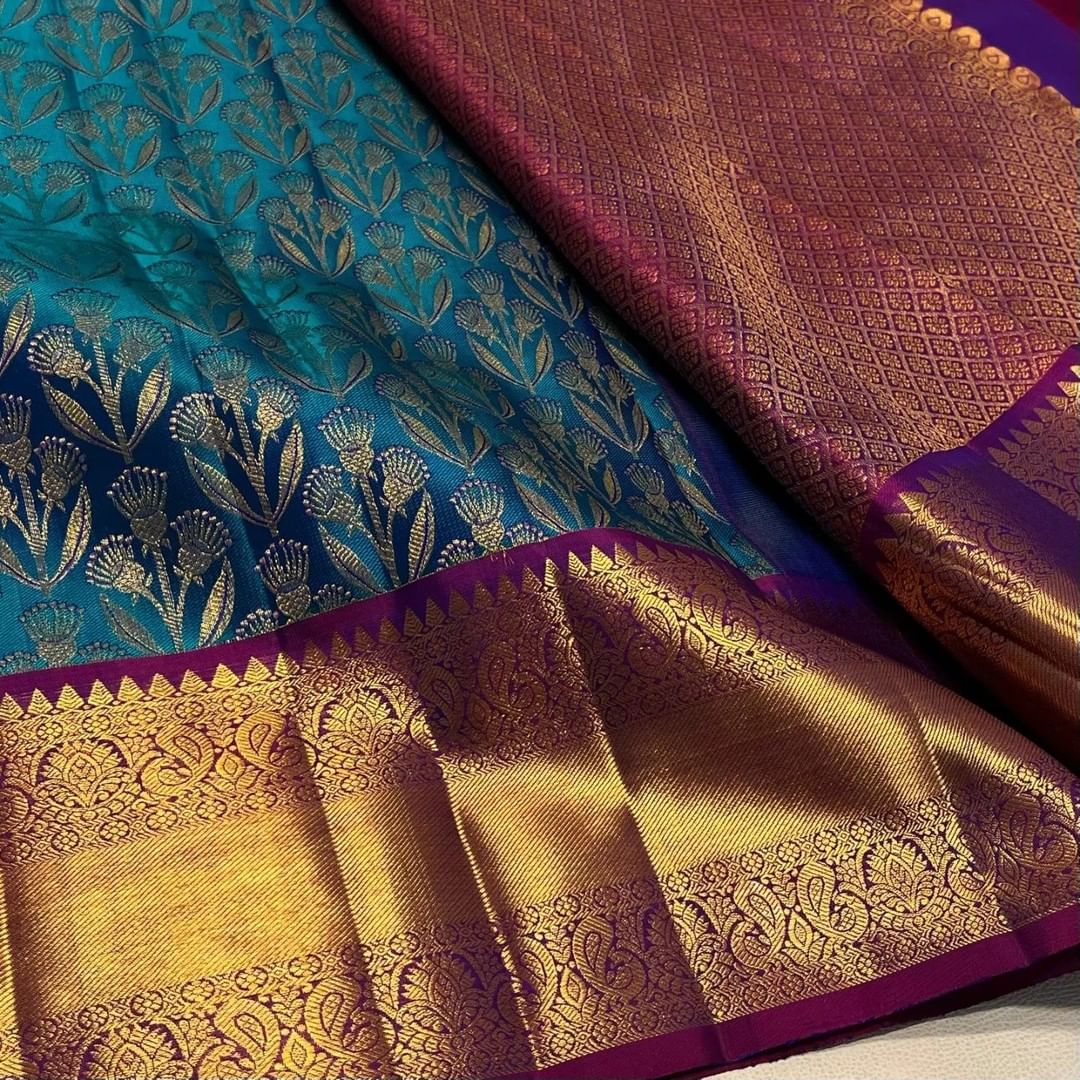 Hinali RamaGreen Banarasi Silk Saree