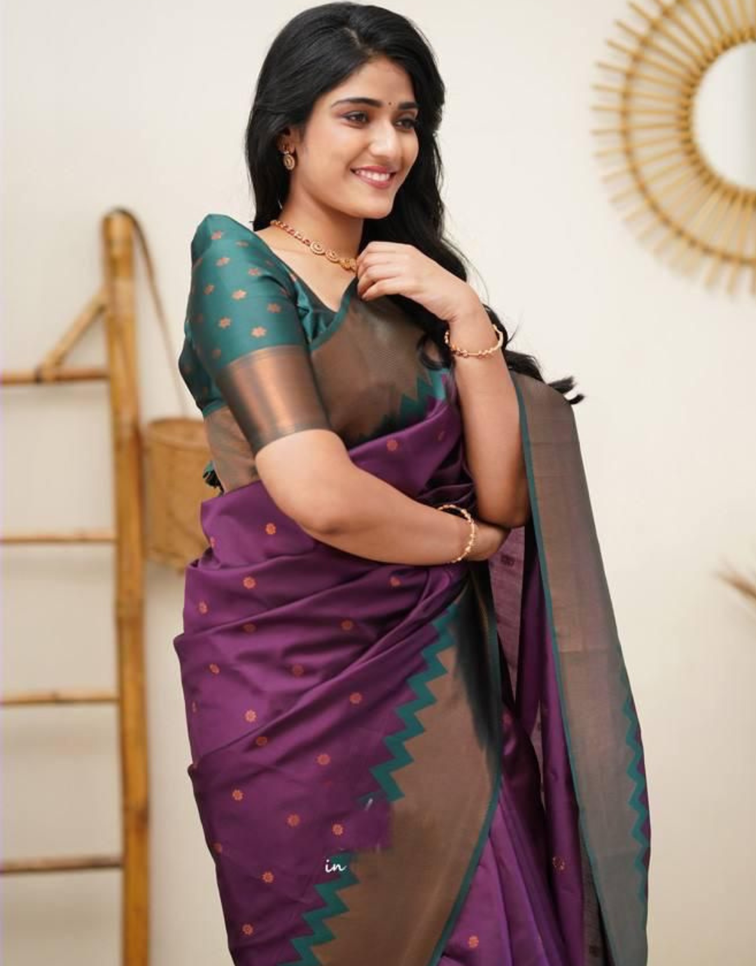 Ishika Purple Kanchipuram Saree