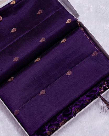 Kriya - Royal Purple Woven Silk Blend Saree