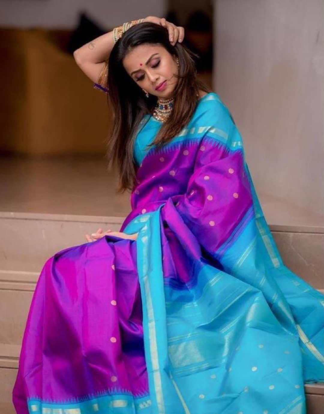 Harshita Purple Soft Silk Saree