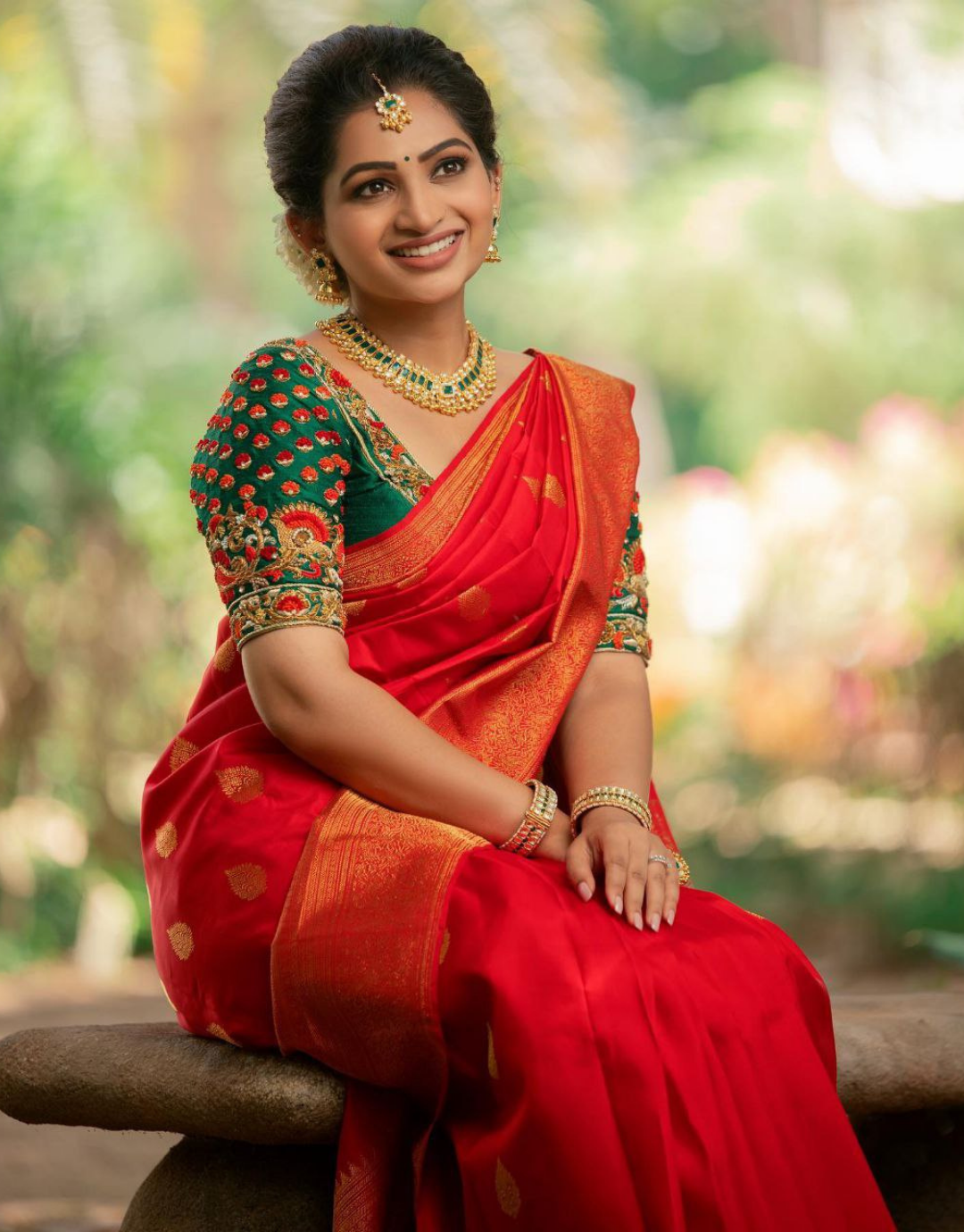 Annu Red Kanchipuram Saree