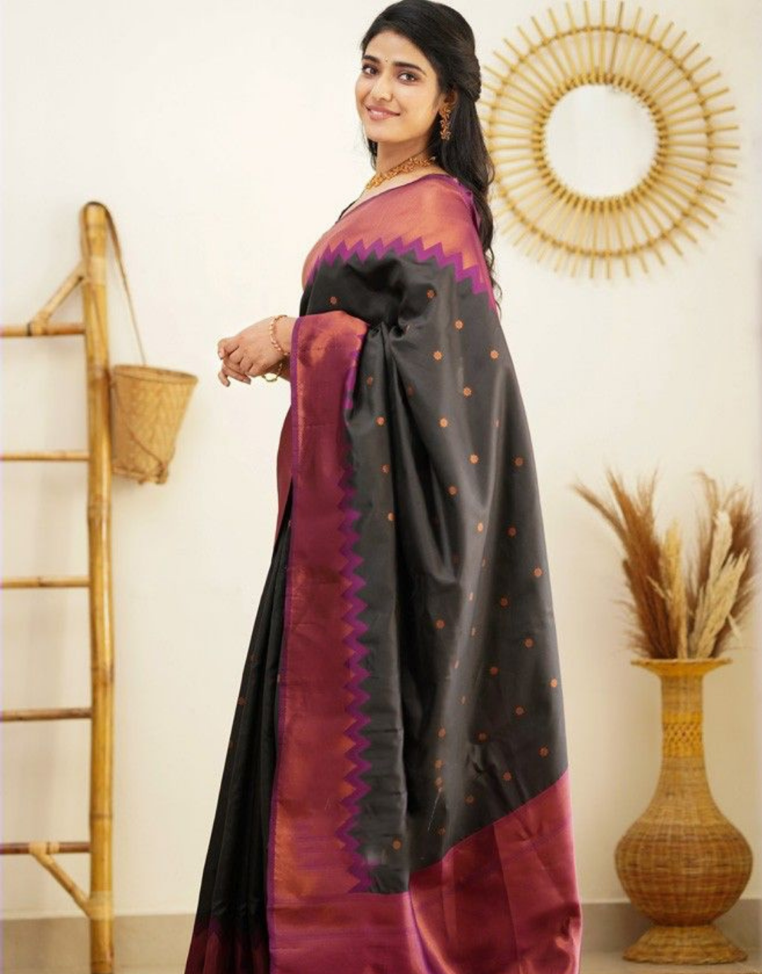 Ishika Smokey Grey Kanchipuram Saree