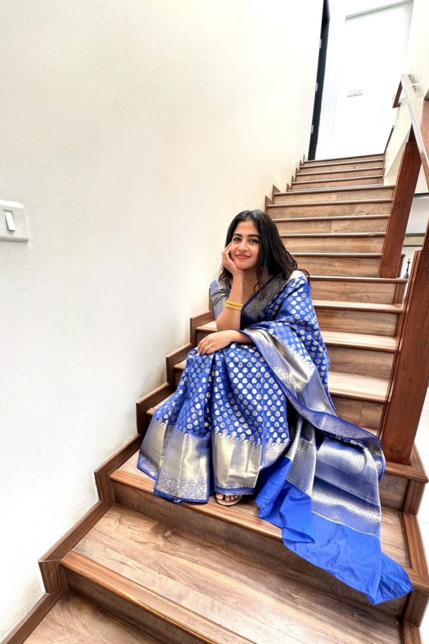 Ethereal Indigo - Banarasi Silk Saree