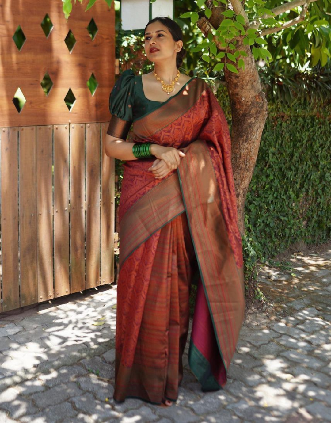 Zarika Maroon Banarasi Silk Saree