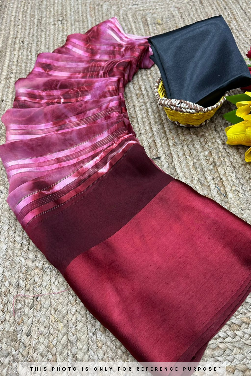 Digisha Wine Georgette Silk Saree