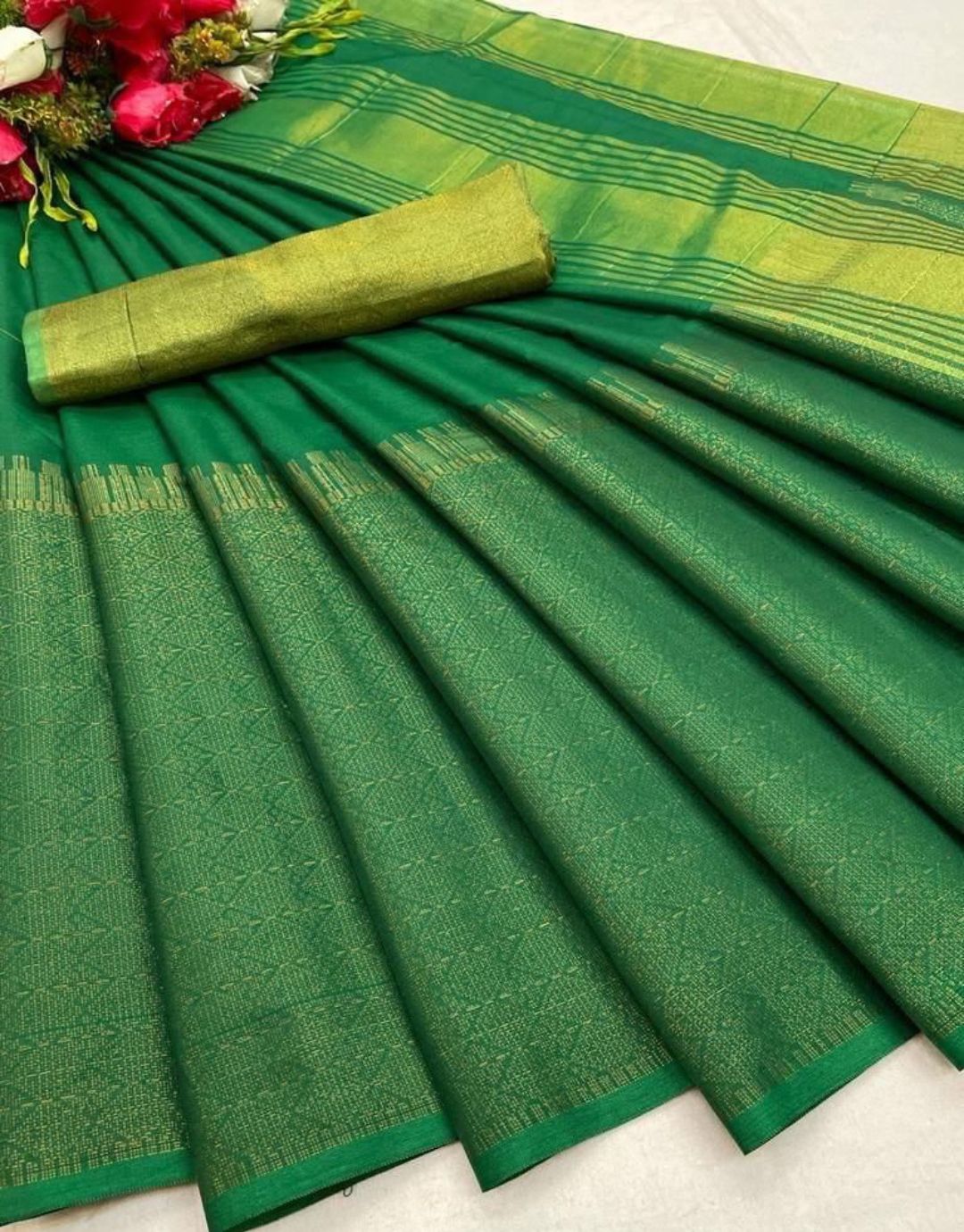 Harshita Green Kanchipuram Saree