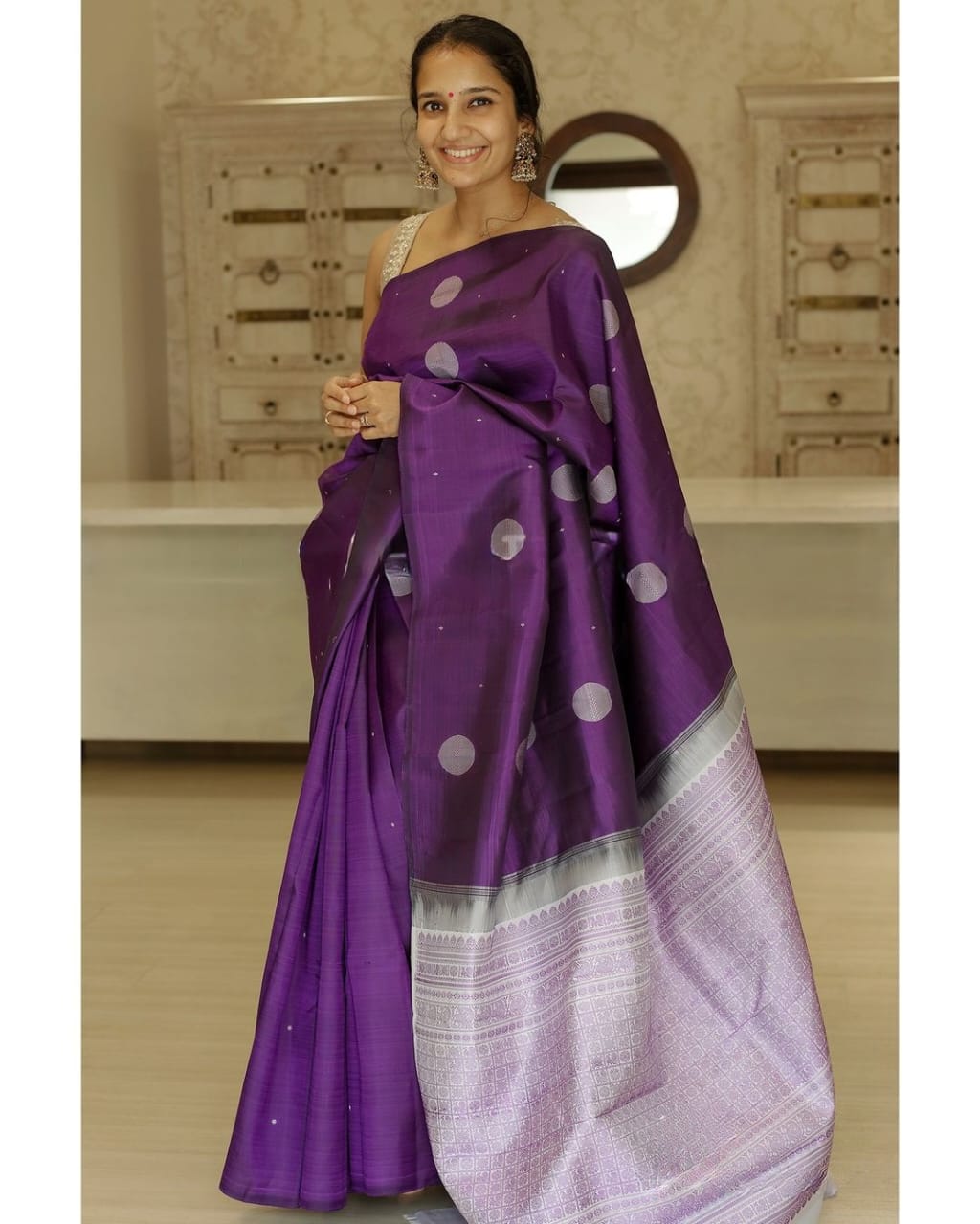 Beena Purple Soft Silk Saree