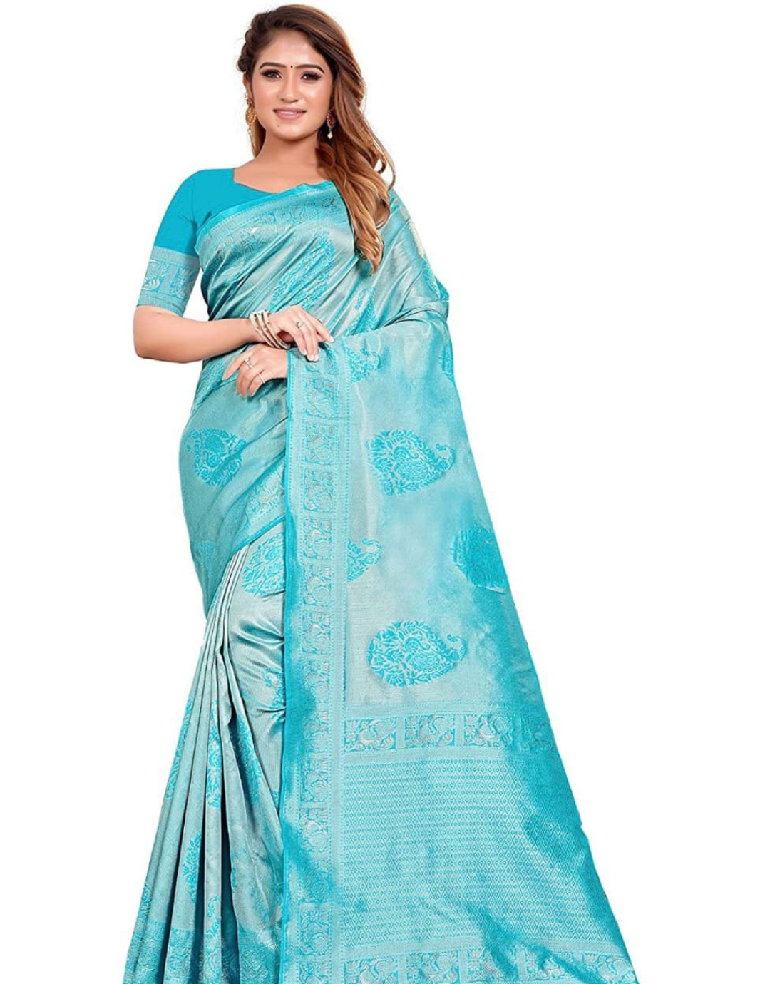 Lalita Blue Soft Silk saree