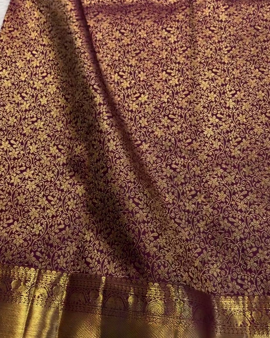 Shakshi - Maroon Banarasi Silk Saree with Heavy Zari Border