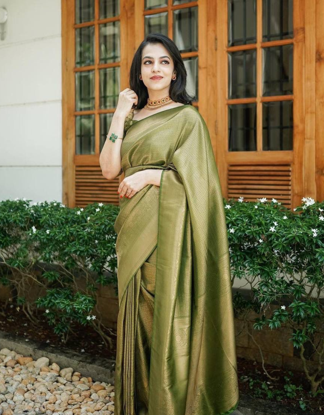 Shivani Green Kanchipuram saree