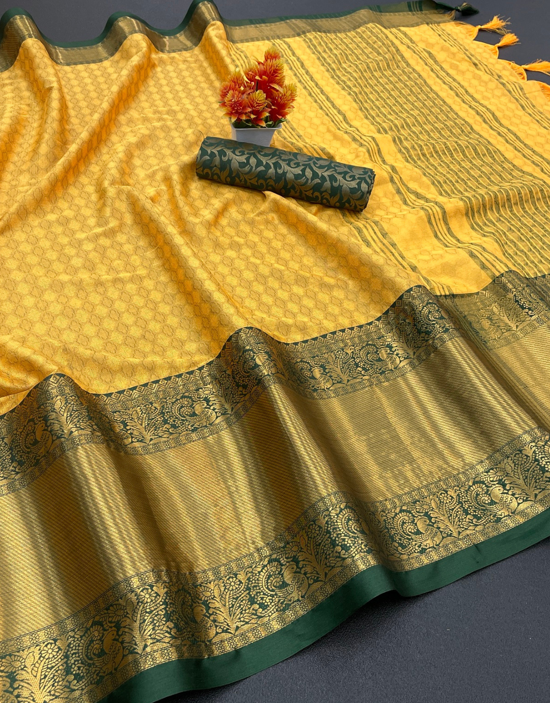 Suman Yellow-G Cotton Silk Saree