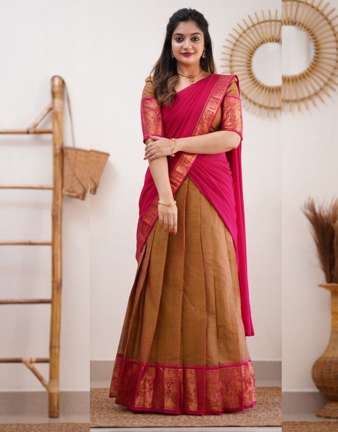 Riya Brown Kanchipuram Lehenga Choli