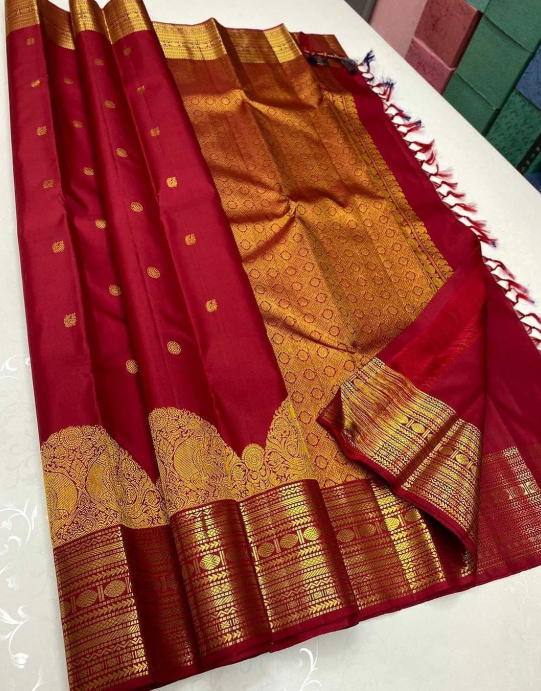 Khushi Red Banarasi Saree