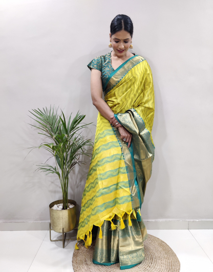 Roshni Arylide Yellow Soft Silk Saree