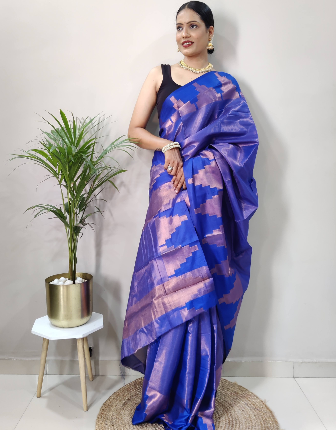 Jeevika Blueberry Soft Silk Saree