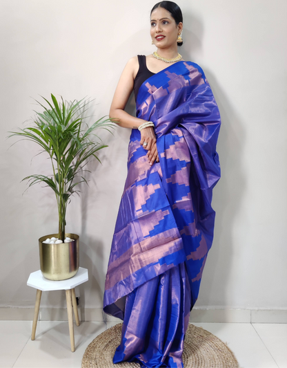 Jeevika Blueberry Soft Silk Saree