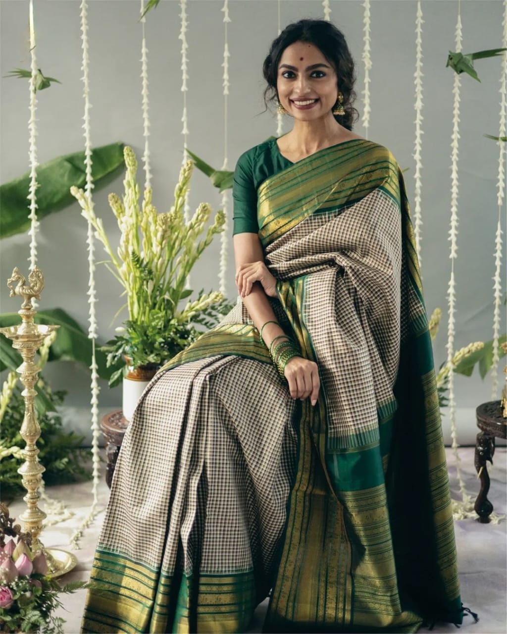 Jeel Green Banarasi  Silk Saree