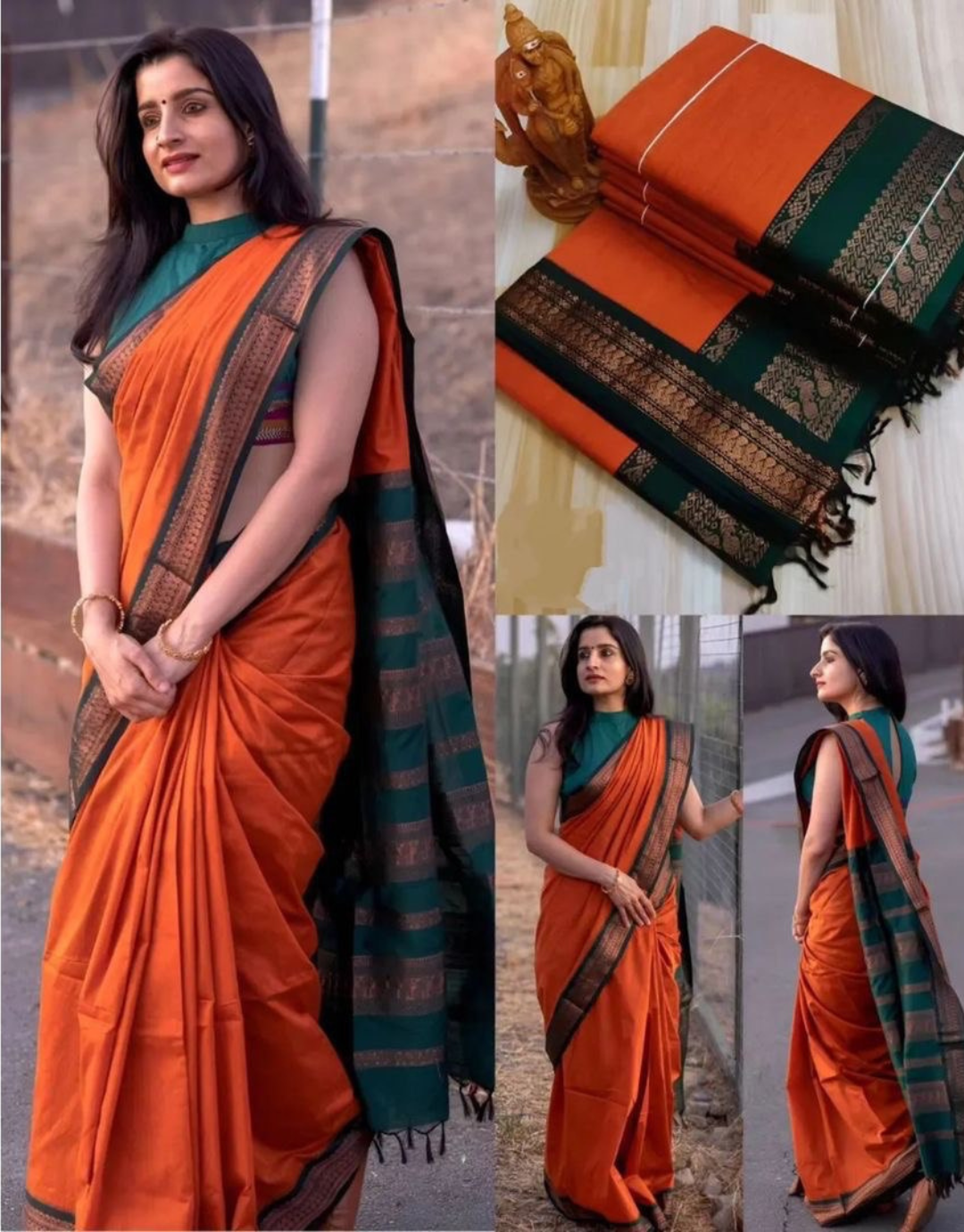 Maya Orange Banarasi Silk With Dazzling Blouse Piece