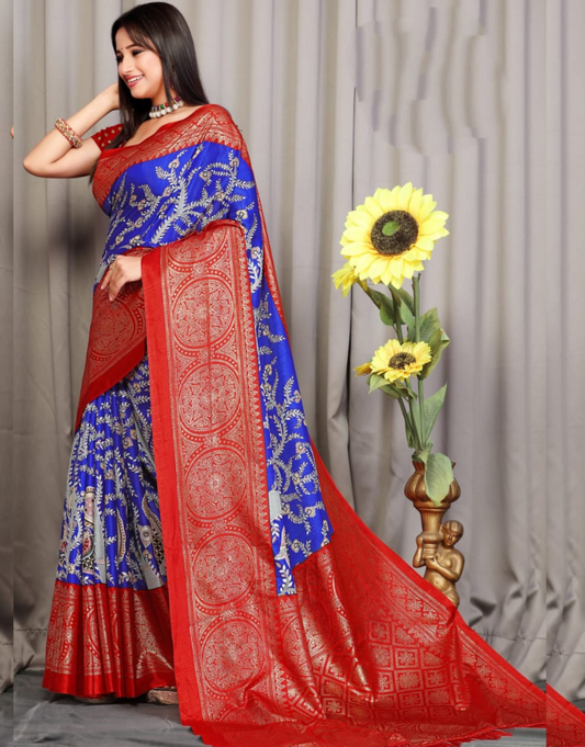 Yamini Royal Blue Soft Silk Saree