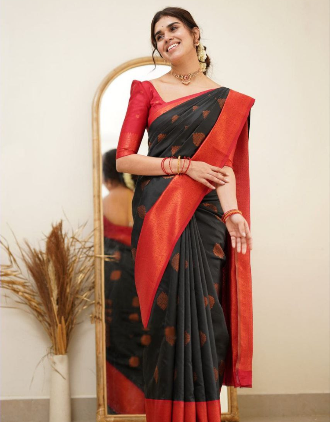 Mahira Black Soft Silk Saree