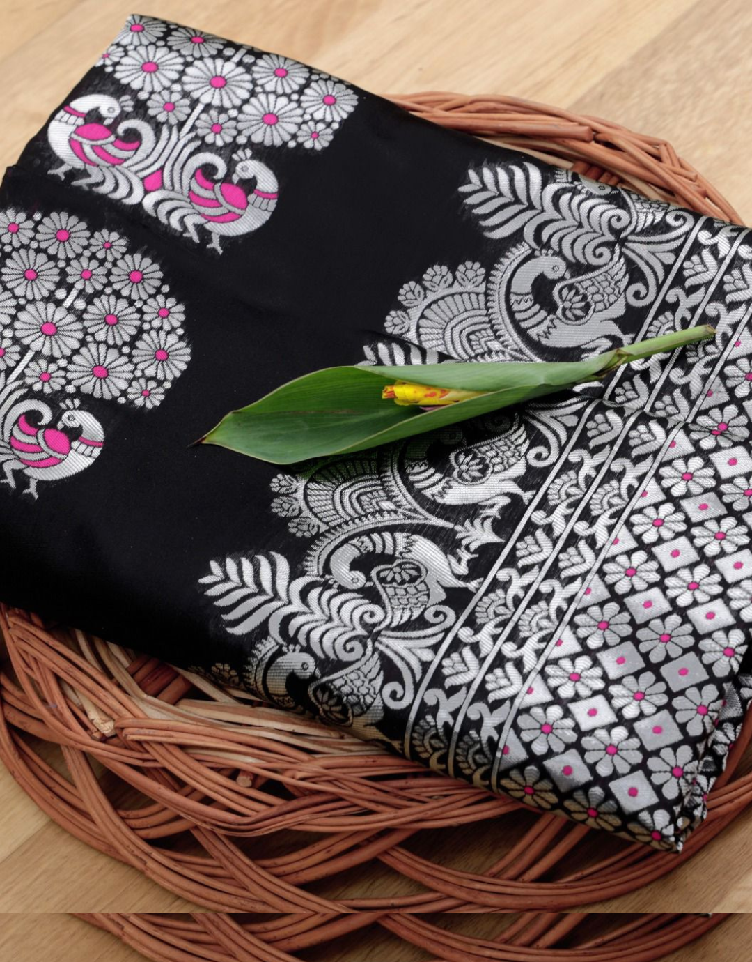 Mona Black Soft Silk Saree