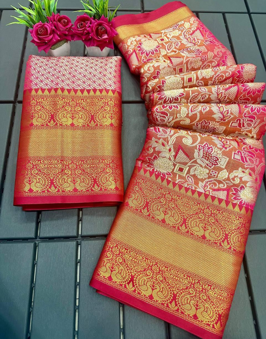 Umika Red Kanchipuram Saree