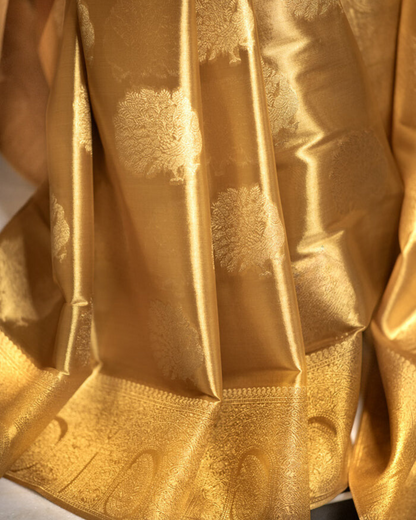 Golden Bloom - Banarasi Silk Saree